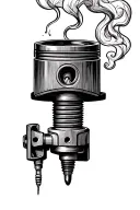 piston smoking a spark plug smoking tattoo design idea