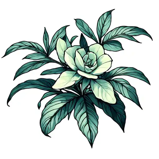 jade plant tattoo design idea