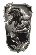 hephaestus hitting earth with lightning tattoo design idea