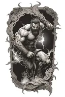 hephaestus hitting earth with lightning tattoo design idea