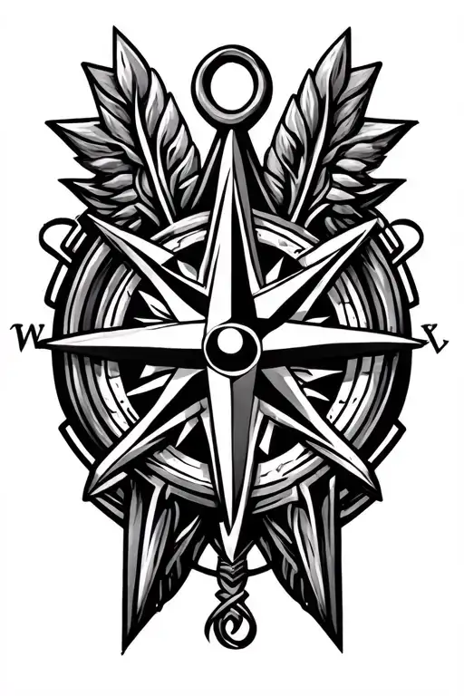 Geometric arrow anchor celtic knot compass design tattoo design idea
