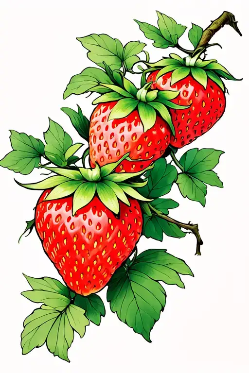 strawberry vine tattoo design idea