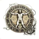 vitruvian man tattoo design idea