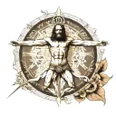 vitruvian man tattoo design idea
