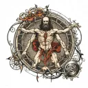 vitruvian man tattoo design idea