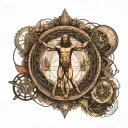 vitruvian man tattoo design idea