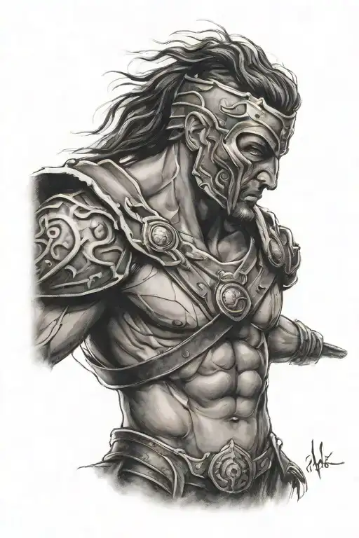 the man in the arena tattoo design idea