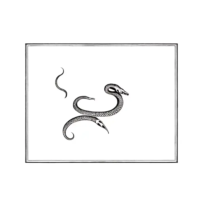 snake and skeleton tattoo design idea