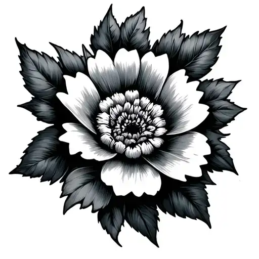 masculine flower in the concrete tattoo design idea