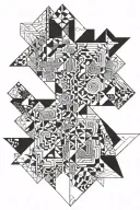psychedelic patterns intertwined tattoo design idea