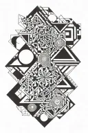 psychedelic patterns intertwined tattoo design idea