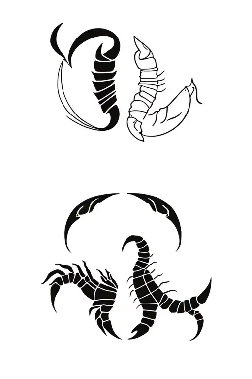 Scorpio and Capricorn zodiac signs merged tattoo design idea
