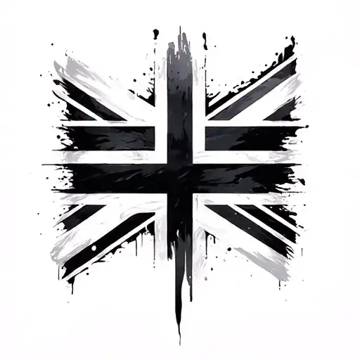 Black Union Jack tattoo design idea