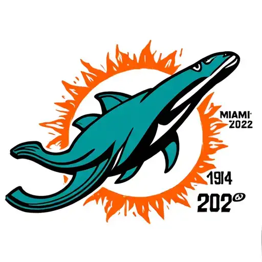 Miami dolphins logo with 1954-2022 tattoo design idea
