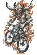 demon on a bicycle tattoo design idea
