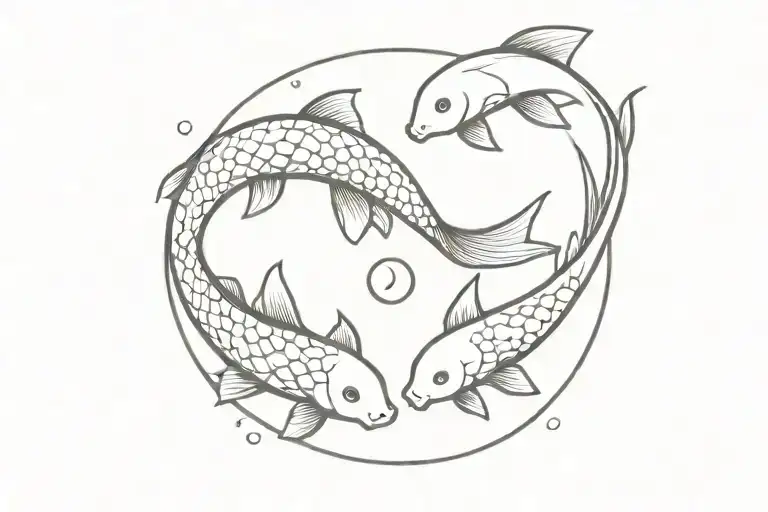 koi fish -yin yang ,moon and sun tattoo design idea