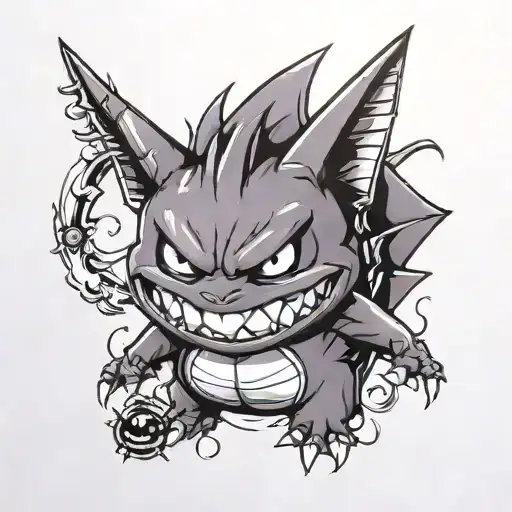 Gengar Pokemon characters tattoo design idea