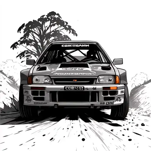 impreza gc8 555 rally car off road side view tattoo design idea