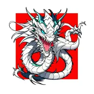 Shenron and Blue Eyes White Dragon wrapped tattoo design idea