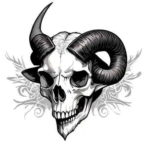 aries taurus skull tattoo tattoo design idea