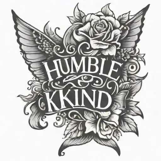 humble & kind word tattoo design idea