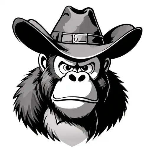 Donkey Kong wearing a cowboy hat tattoo design idea