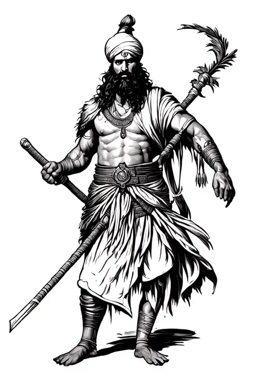 sikh warrior tattoo design idea