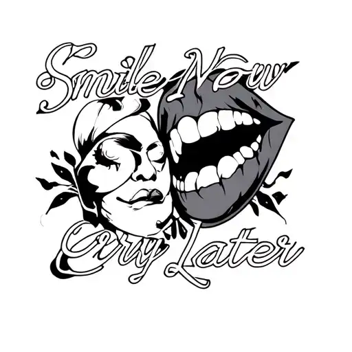 Smile Now Cry Later tattoo design idea
