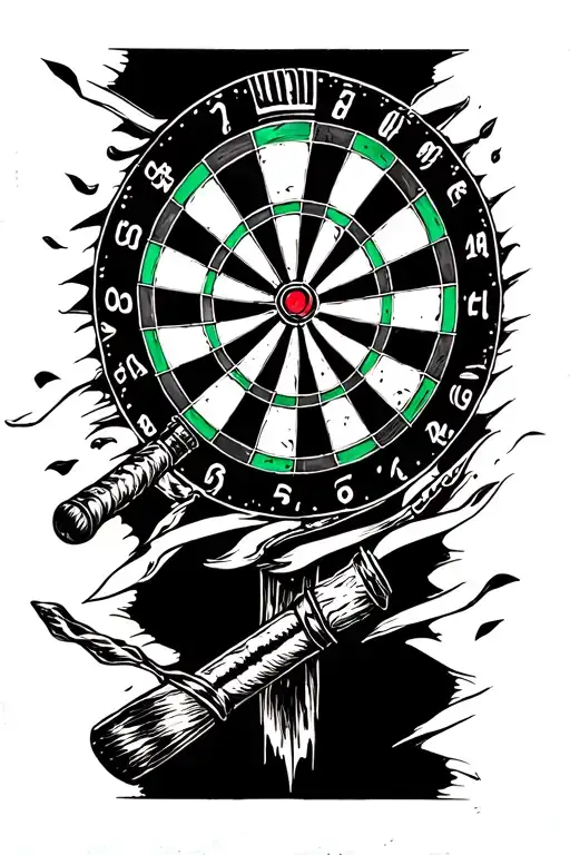 darts falling tattoo design idea