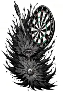 darts falling tattoo design idea
