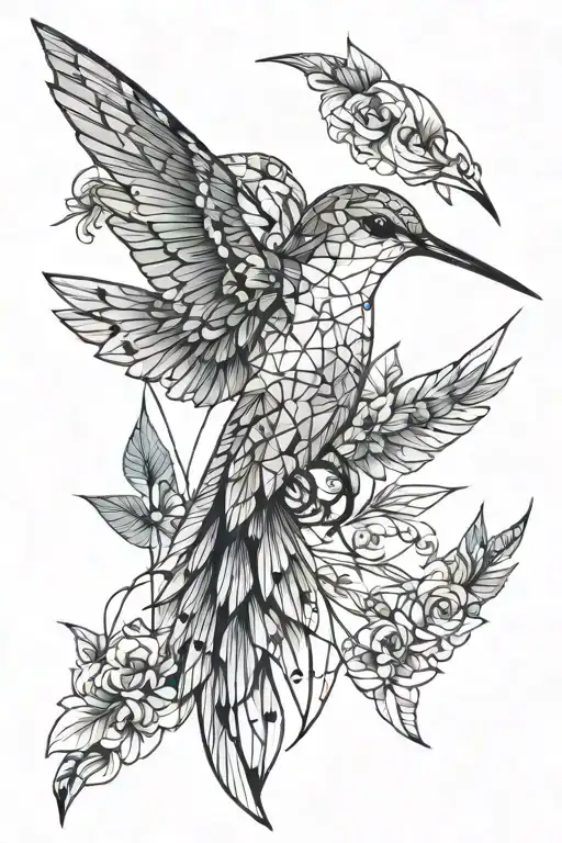 humming-bird tattoo design idea
