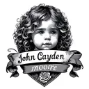 "John Cayden moore" child's name tattoo tattoo design idea