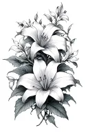 vines wrapped w lily flowers tattoo design idea