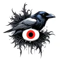 CROW WITH SHARINGAN tattoo design idea