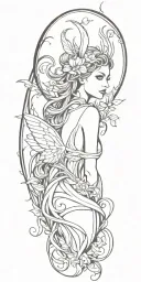 fantasy themed tattoo design featuring fey  tattoo design idea