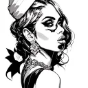 gd gangster boss lady savage ebony tattoo design idea