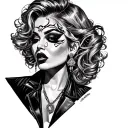 gd gangster boss lady savage ebony tattoo design idea