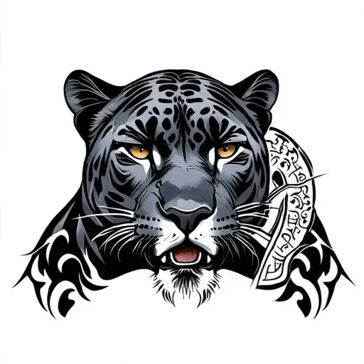 black panter met your brother tattoo design idea