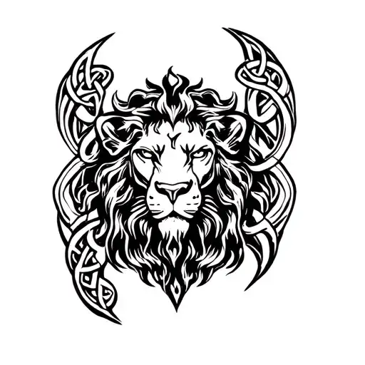 celtic lion tattoo design idea
