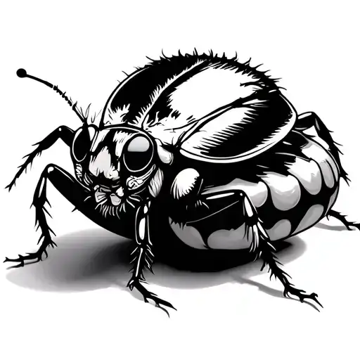 bug crawling on a bean tattoo design idea
