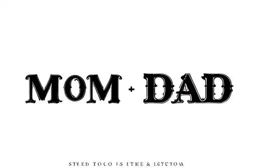 "Mom 🖤 Dad" tattoo design idea