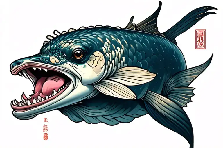 Sturgeon tattoo design idea