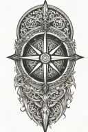 Viking compass tattoo design idea