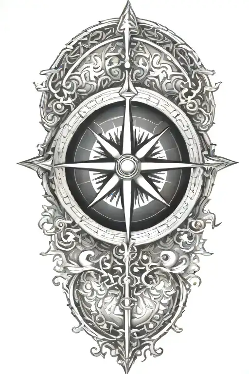 Viking compass tattoo design idea