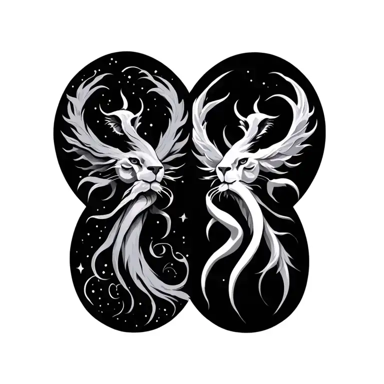 Combined Zodiac Signs leo virgo cancer tattoo design idea