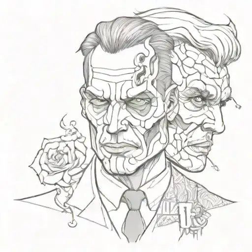 two face tattoo tattoo design idea