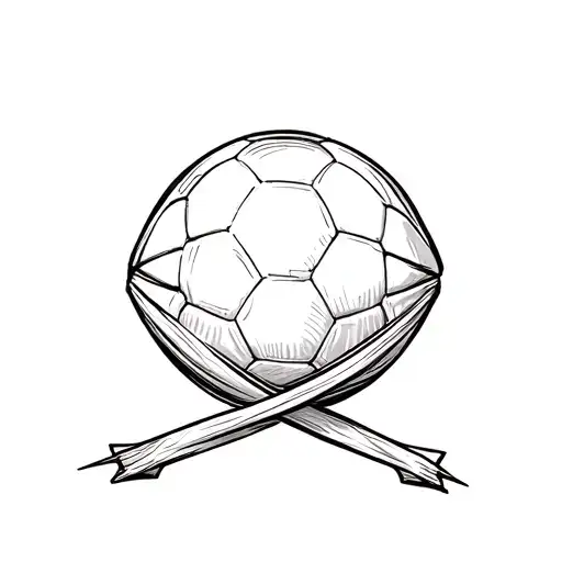 tattoo sketch football half crossed into one with a sheet of hemp tattoo design idea