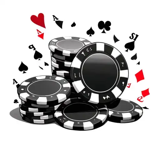 Poker Chips falling over tattoo design idea