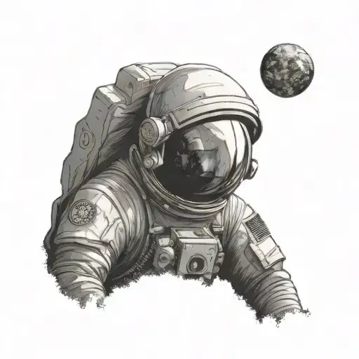 astronaut tattoo design idea
