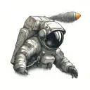 astronaut tattoo design idea